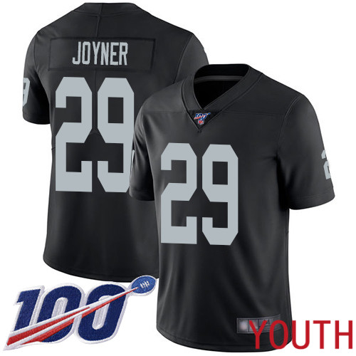 Oakland Raiders Limited Black Youth Lamarcus Joyner Home Jersey NFL Football 29 100th Season Jersey